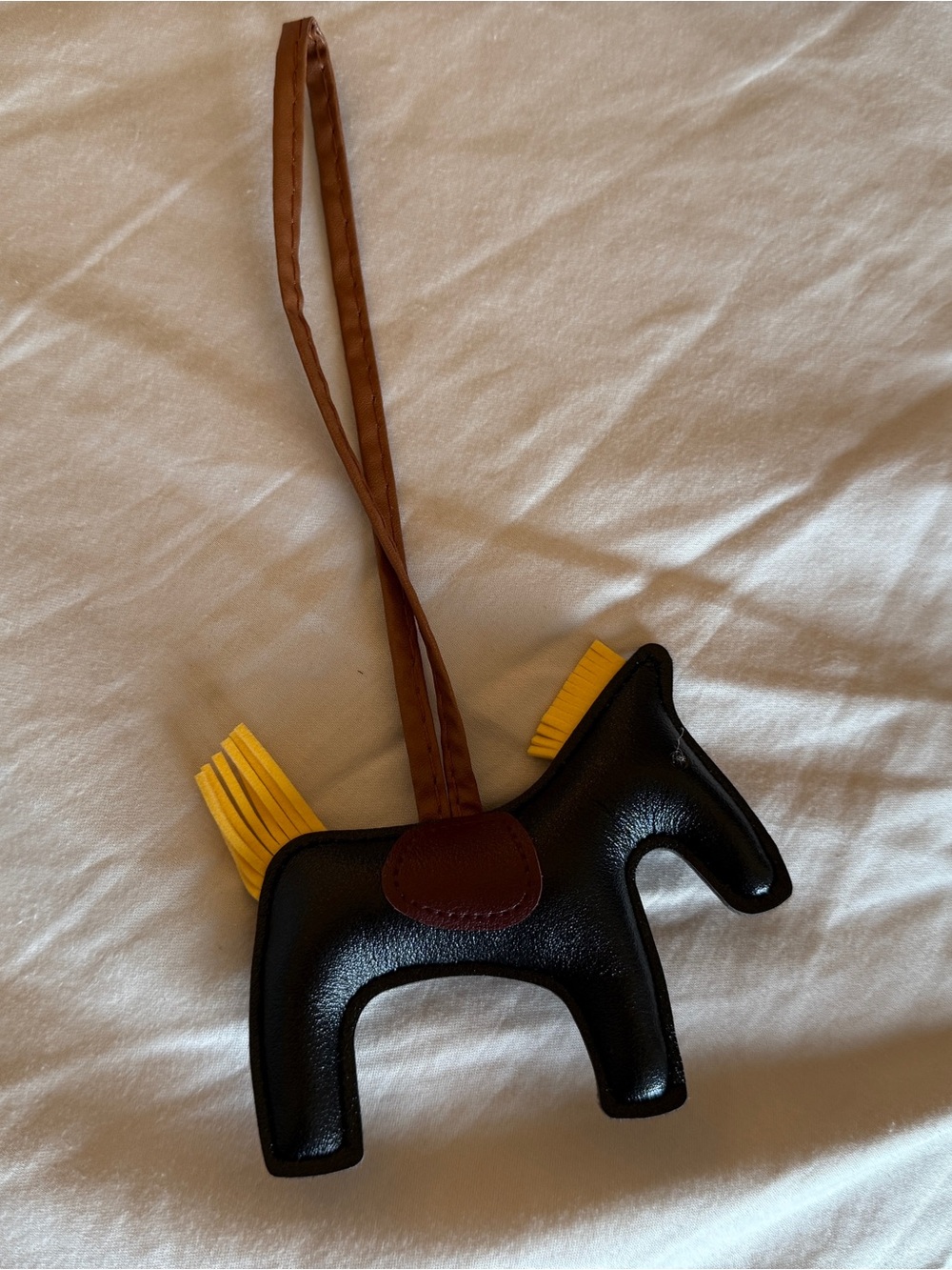 Hermes Rodeo Pegase PM Pegasus Black Horse Brown Saddle Charm Bag Accessory Rar